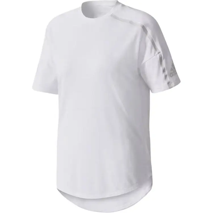 Adidas T-Shirts Women's White Crew Neck Moderate Straight Fit