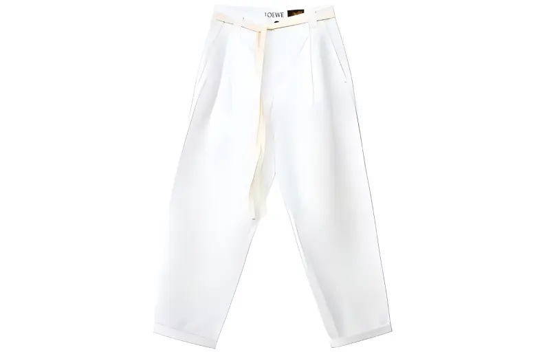 LOEWE Casual Pants Men's White Moderate Straight Fit Pants