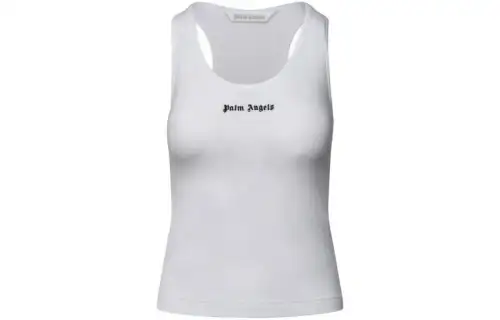Palm Angels logo-print ribbed tank top