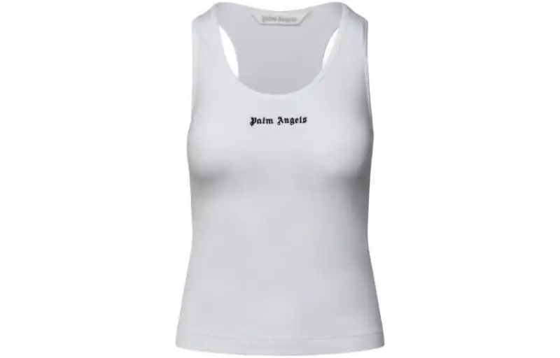 Palm Angels logo-print ribbed tank top