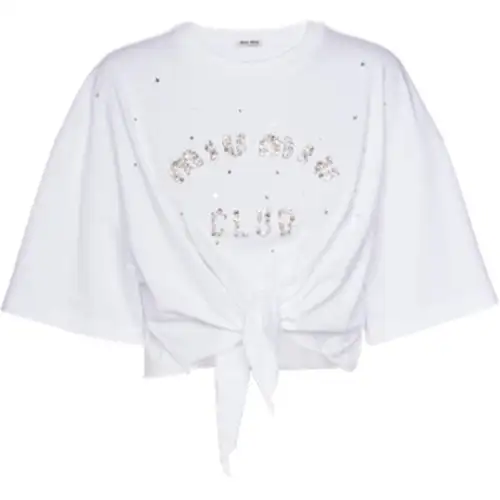 MIU MIU Crop Tops Women's White