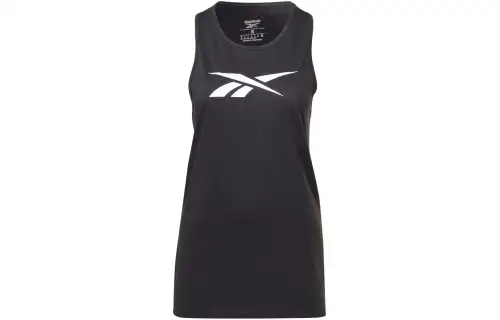 Reebok Tank Tops Women's Black Crew Neck Moderate Straight Fit