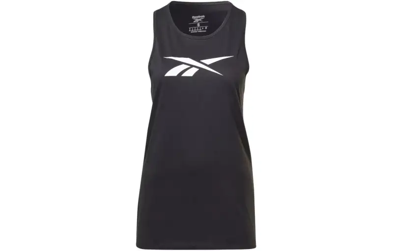 Reebok Tank Tops Women's Black Crew Neck Moderate Straight Fit