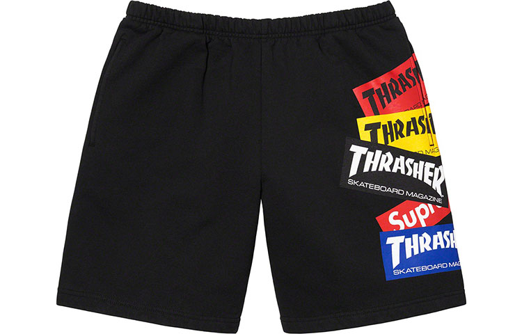 Supreme x Thrasher logo-print track shorts