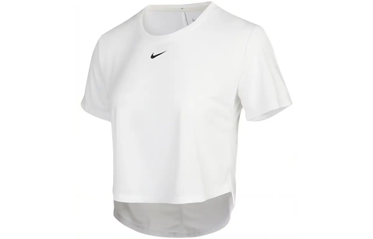 Nike Crop Tops Women's White Crew Neck Moderate