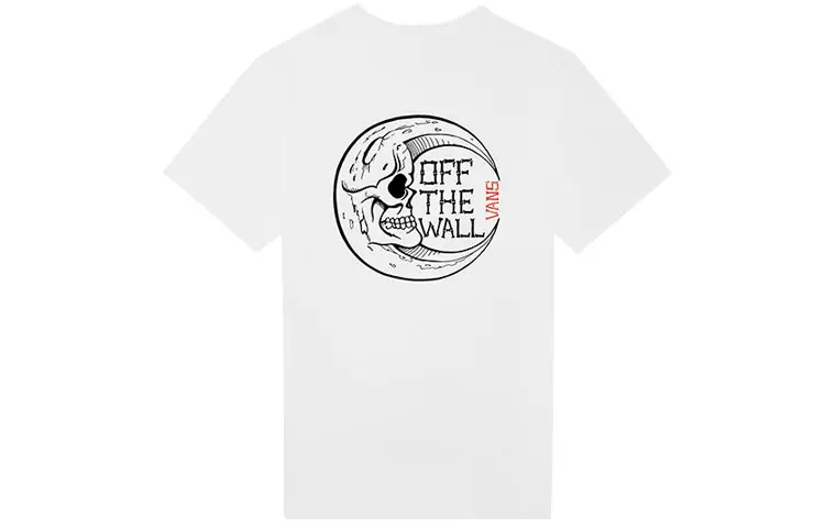 Vans T Shirts Women's White Crew Neck Moderate Straight Fit