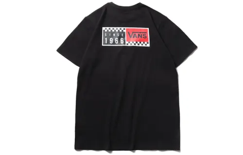 Vans T Shirts Women's Black Crew Neck Moderate Straight Fit