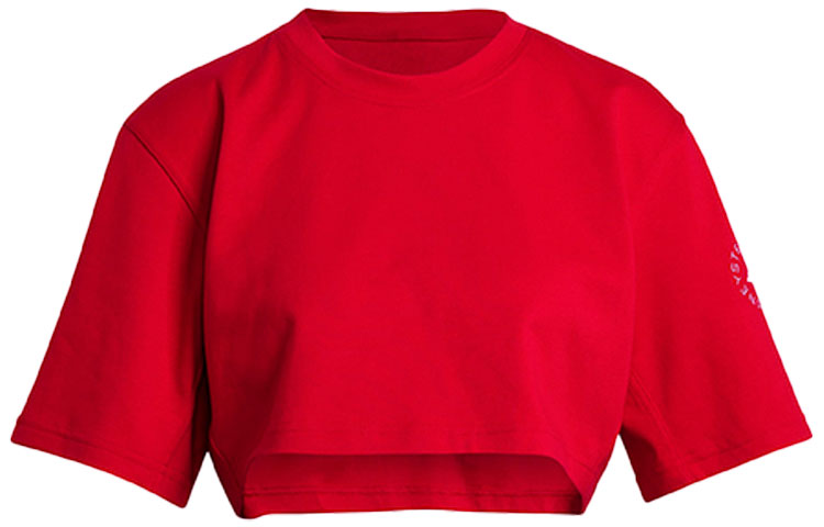 Adidas ASMC Crop Tops Women's Red Crew Neck Moderate