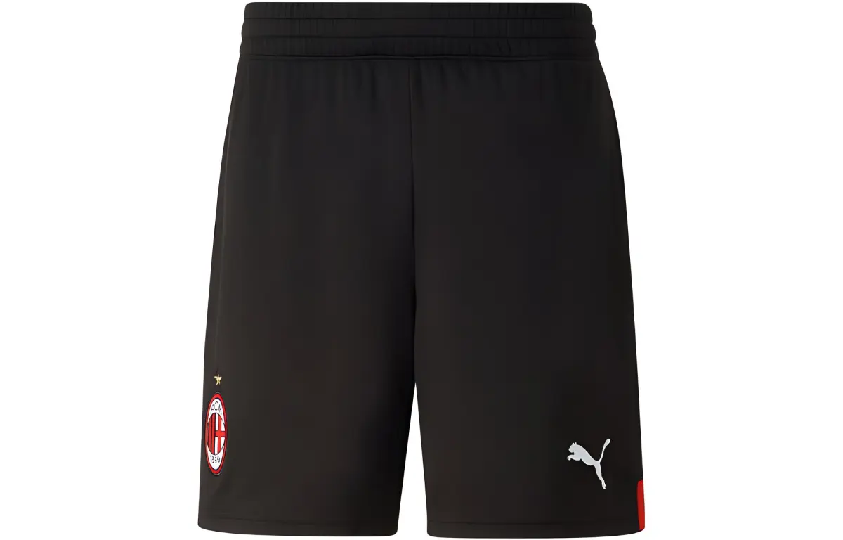 PUMA AC Milan Soccer Bottoms Men's Black Moderate Straight Fit Pants