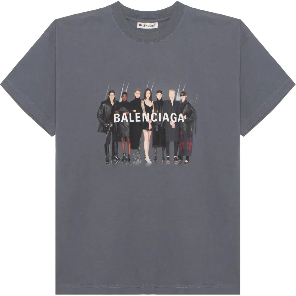 Balenciaga Drop Shoulder Sleeve T Shirt Women's Gray