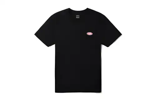 Vans T Shirts Women's Black Crew Neck Moderate Straight Fit