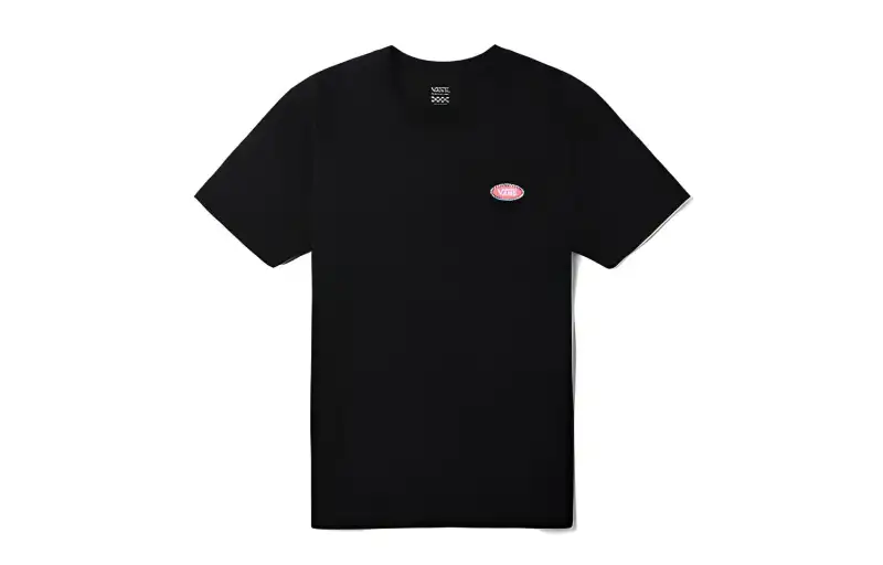 Vans T Shirts Women's Black Crew Neck Moderate Straight Fit