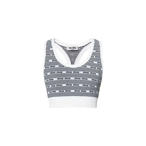 MIU MIU Tank Tops Women's Black/White Other