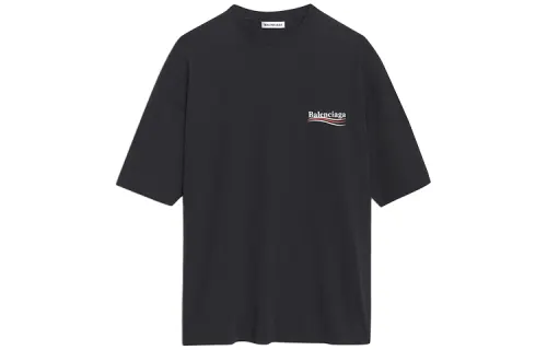Balenciaga Drop Shoulder Sleeve T Shirt Women's Black