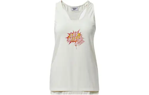 Reebok Tank Tops Women's White Crew Neck Moderate Other