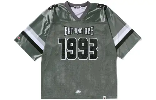 A BATHING APE SS23 Football Jersey Digital stripe print short-sleeved football jersey for men