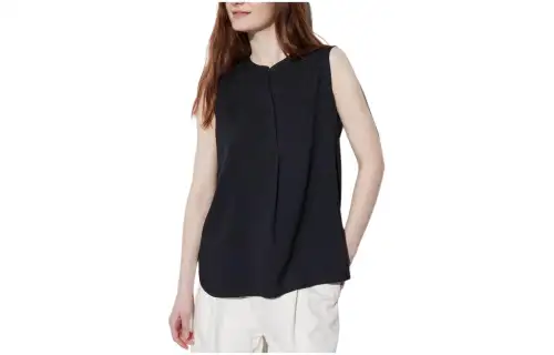 UNIQLO Tank Tops Women's Black Half Open Collar Moderate Other