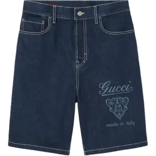 GUCCI Logo Detailed Denim Shorts