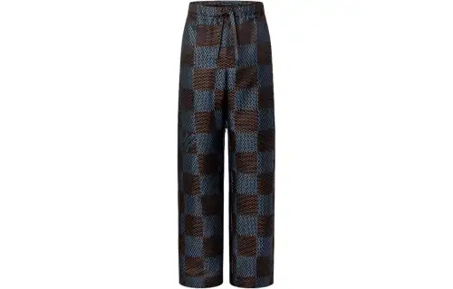 LOUIS VUITTON Damier Silk Pyjama Pants