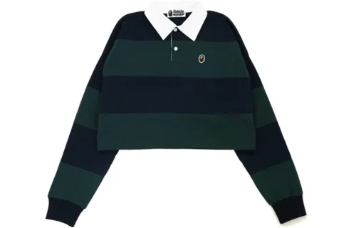 A BATHING APE Crop Tops Women's Lapel Moderate
