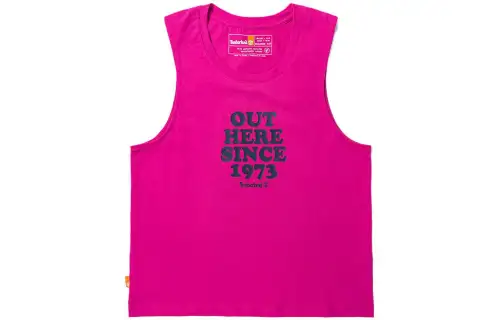 Timberland Tank Tops Women's Berry Purple Crew Neck Thin Straight Fit