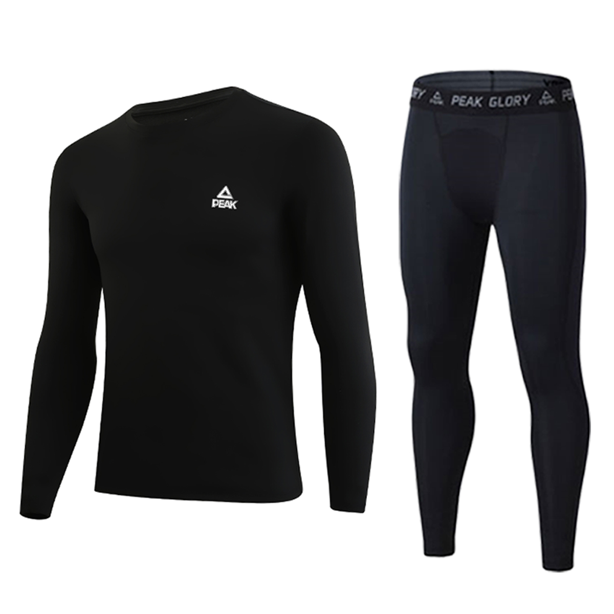 Quick dry complex breathable keep warm base body-friendly long-sleeve for training, leggings, trousers, black sports suit, tight, men's style