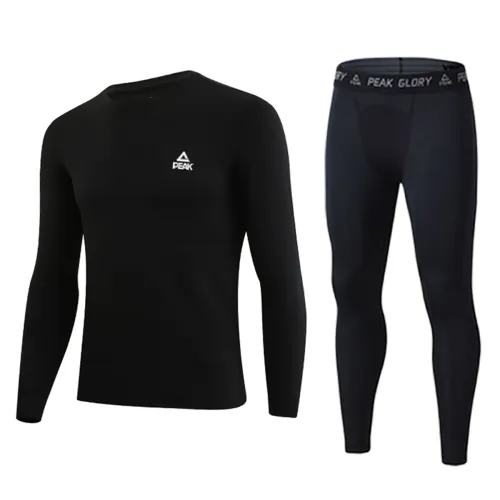 Quick dry complex breathable keep warm base body-friendly long-sleeve for training, leggings, trousers, black sports suit, tight, men's style