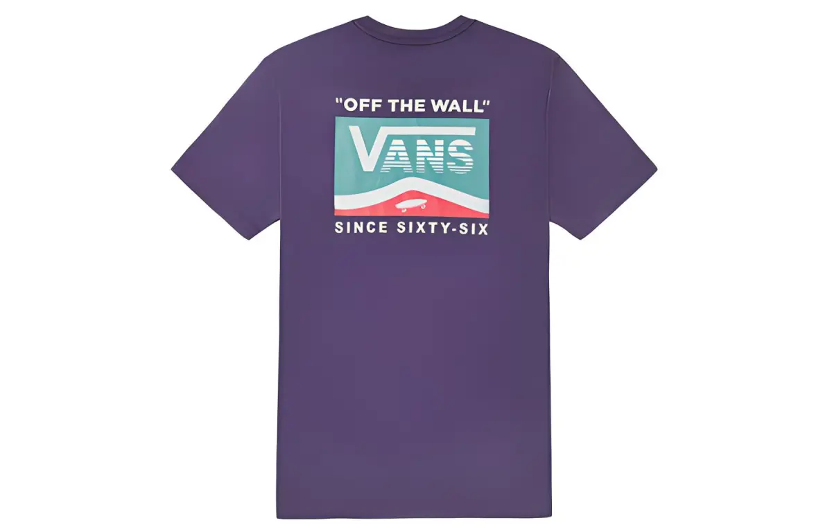 Vans T-Shirts Women's Purple Crew Neck Moderate Straight Fit