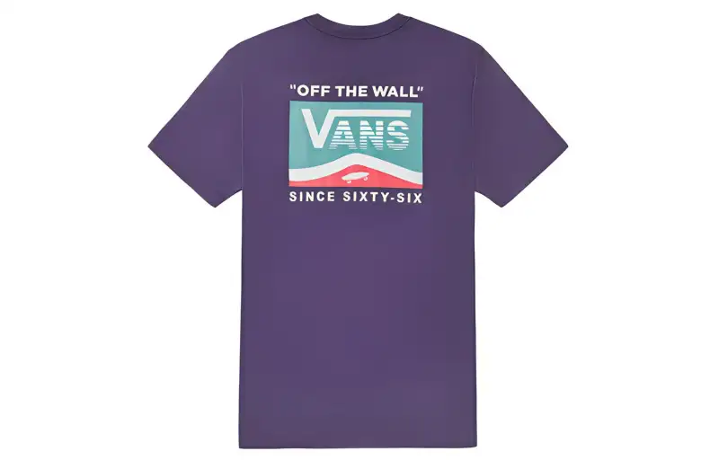 Vans T Shirts Women's Purple Crew Neck Moderate Straight Fit