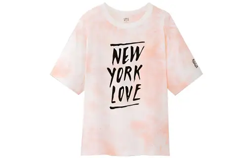 UNIQLO T Shirts Women's Pink Crew Neck Moderate Straight Fit