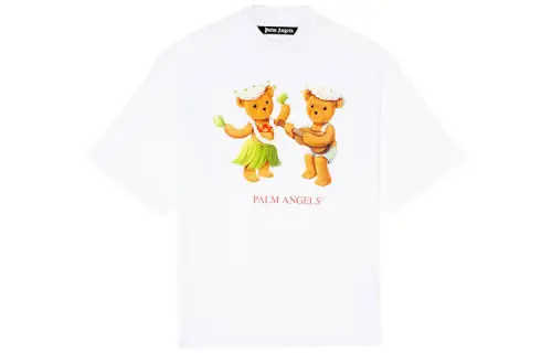 PALM ANGELS T Shirts Women's White Crew Neck Moderate Straight Fit