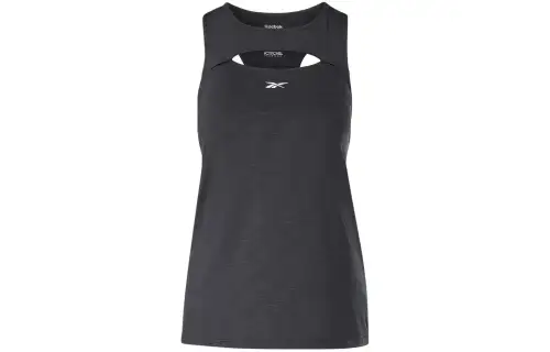 Reebok Tank Tops Women's Black Crew Neck Moderate Straight Fit