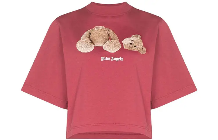 Palm Angels bear-print cropped T-shirt