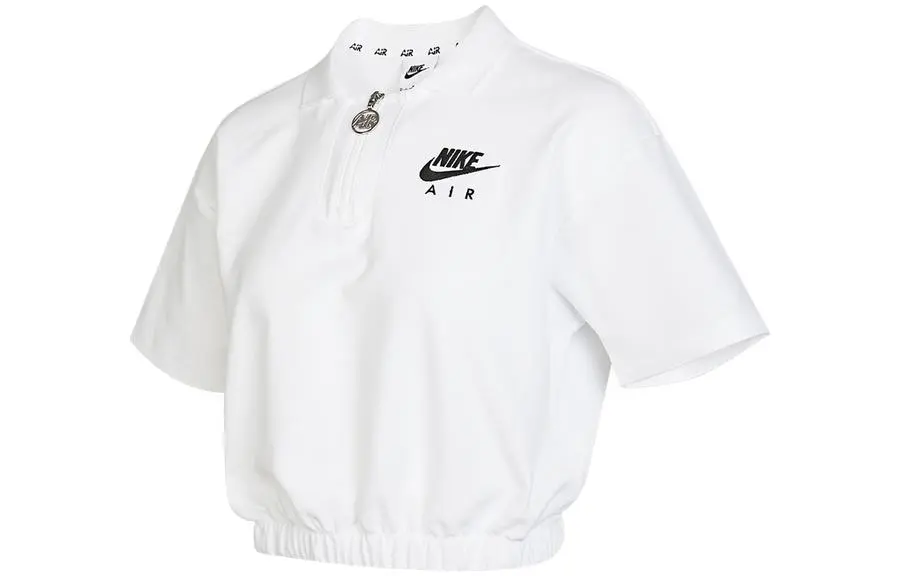 Nike Crop Tops Women's White Lapel Moderate