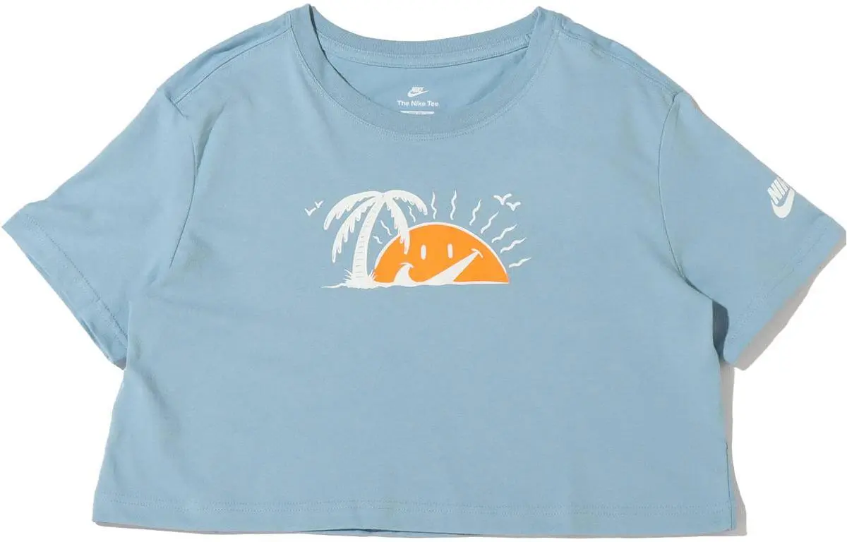 Nike T-Shirts Women's Blue Crew Neck Moderate