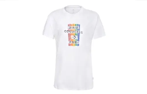 Converse T Shirts Women's White Crew Neck Moderate