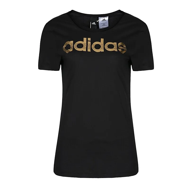 Adidas T-Shirts Women's Black Crew Neck Moderate