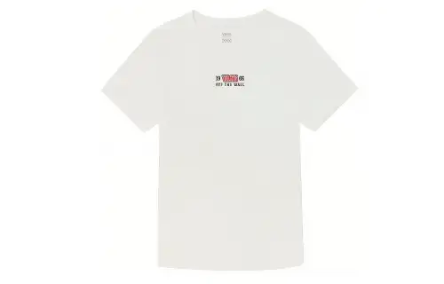 Vans T Shirts Women's White Crew Neck Moderate Straight Fit
