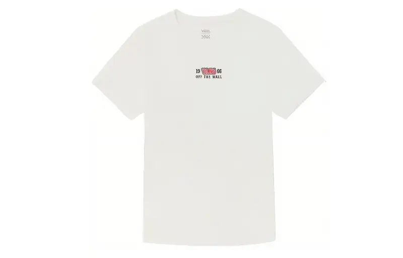 Vans T Shirts Women's White Crew Neck Moderate Straight Fit