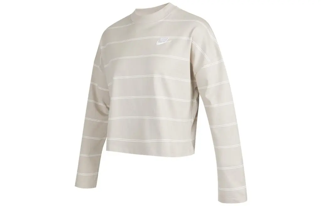 Nike T-Shirts Women's Ecru Crew Neck Moderate
