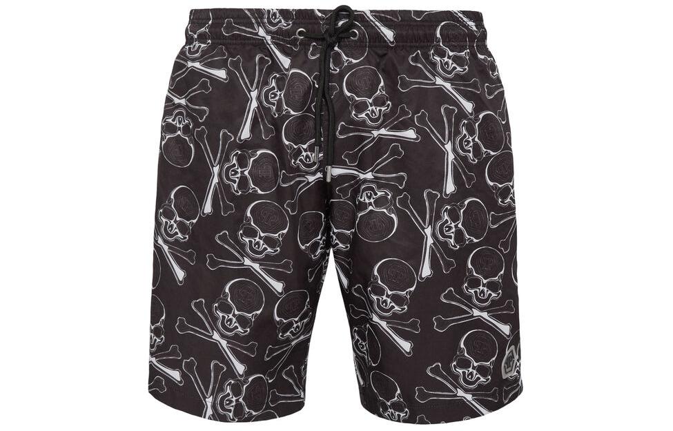 Philipp Plein skull-print drawstring swim trunks