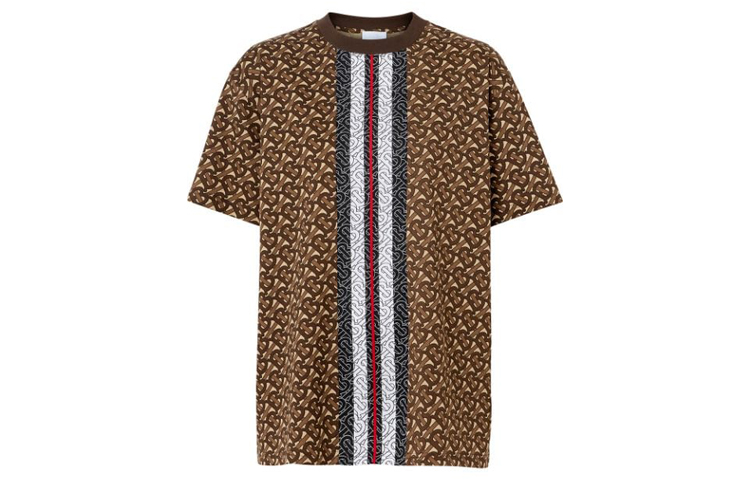 Женская футболка Burberry со штрих-кодом (коричневая)