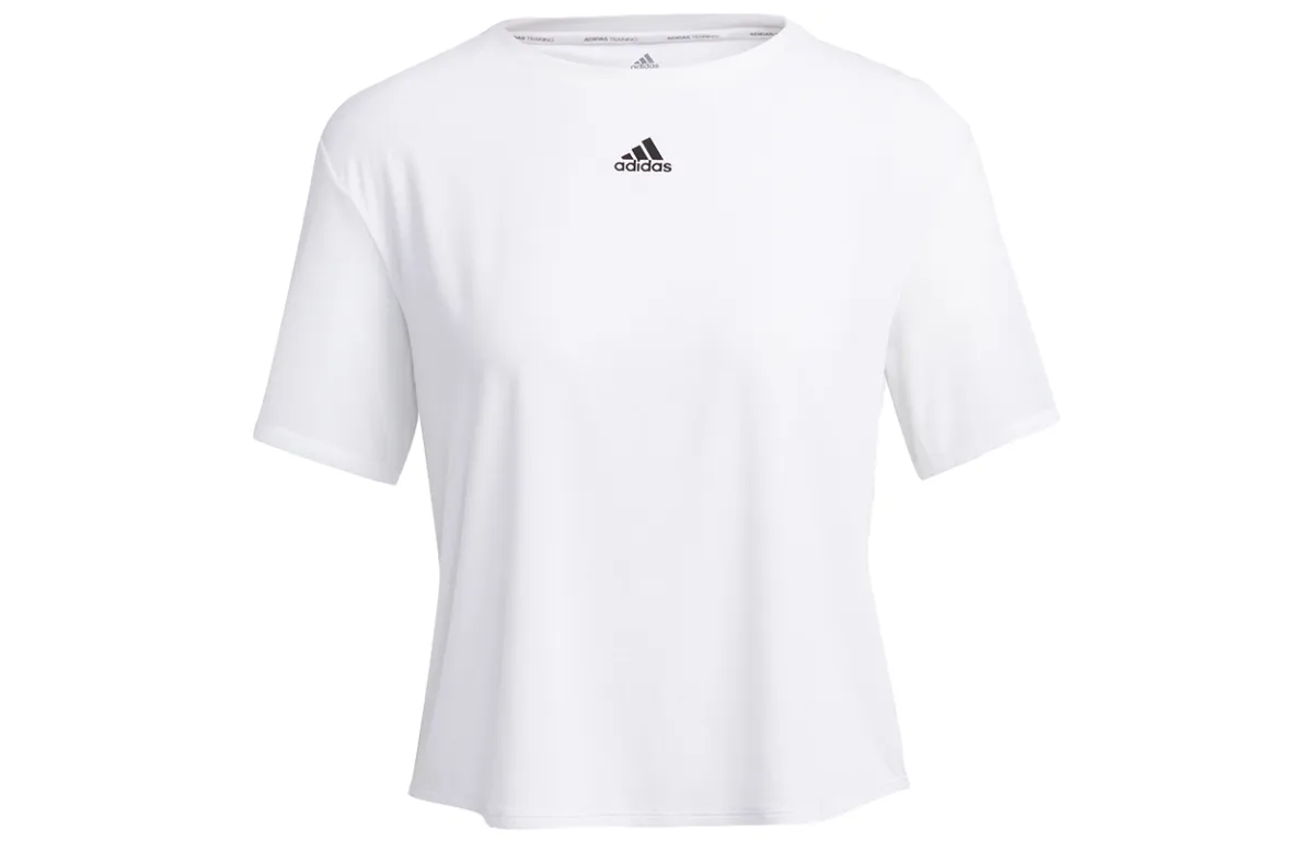 Adidas T-Shirts Women's White Crew Neck Moderate