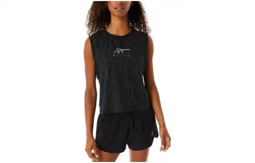 Asics Allover Printed Muscle Crop Tank Top Women's Black