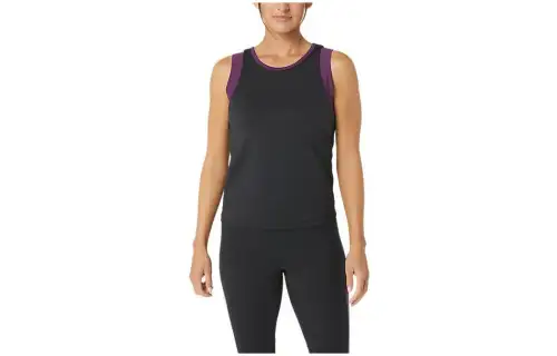ASICS Tank Tops Women's Black Crew Neck Moderate Straight Fit