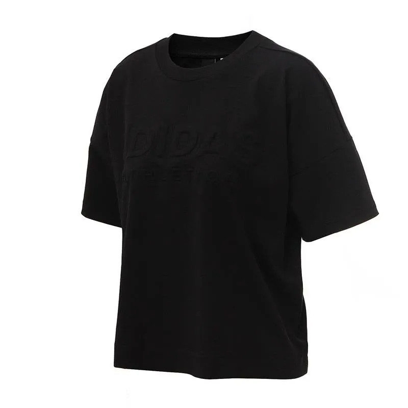 Adidas Drop Shoulder Sleeve T Shirt Women's Black