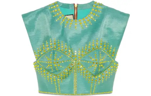 GUCCI Crystal Embellished Crop Top Light/Blue
