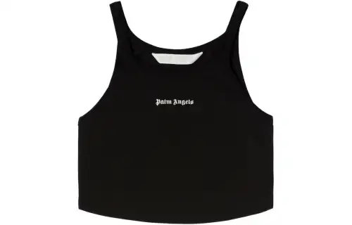 Palm Angels logo-print cropped tank top