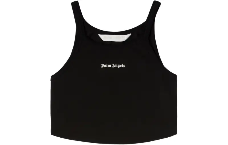Palm Angels logo-print cropped tank top