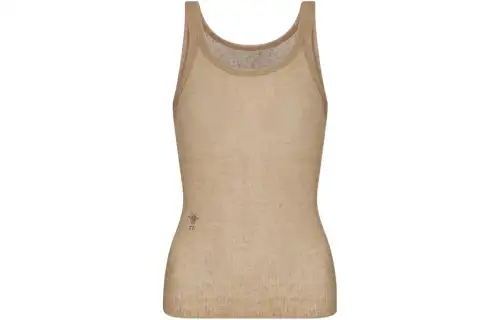 DIOR Tank Tops Women's Dark Khaki Crew Neck Moderate Straight Fit